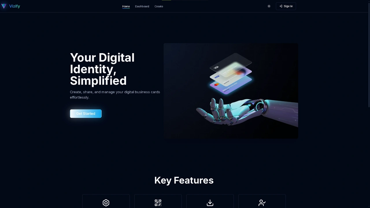 Vizify — interactive 3D business card app