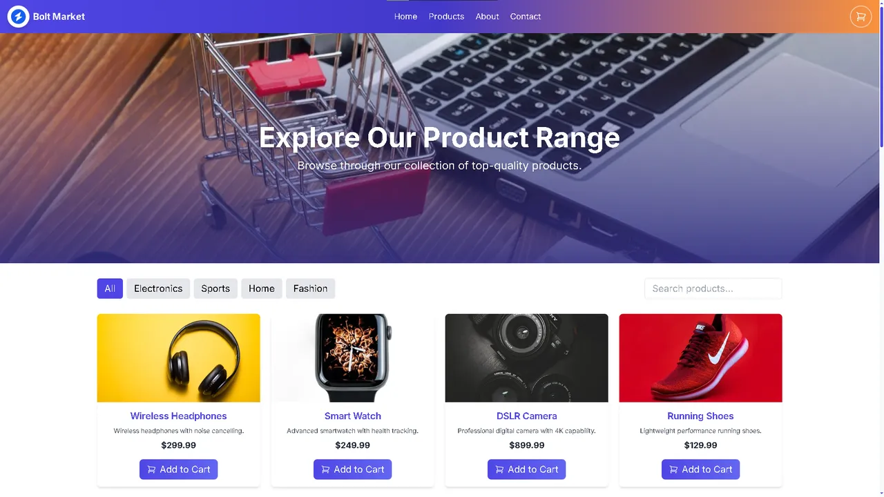 Bolt Market — modern e‑commerce app